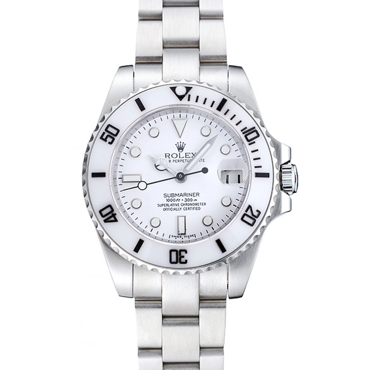 Dial Bracelet 1454152 White Rolex Stainless Steel Submariner 0819